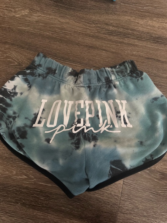PINK Victoria's Secret Pants - PINK Victoria's Secret Teal and Black Tie-Dye LOVE PINK Shorts